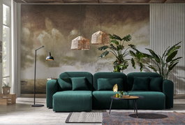 Atelier Del Sofa Kuba - Sofá Esquinero de Terciopelo Verde